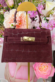 Croco inspired bag (Echt leer!) - Bordeaux