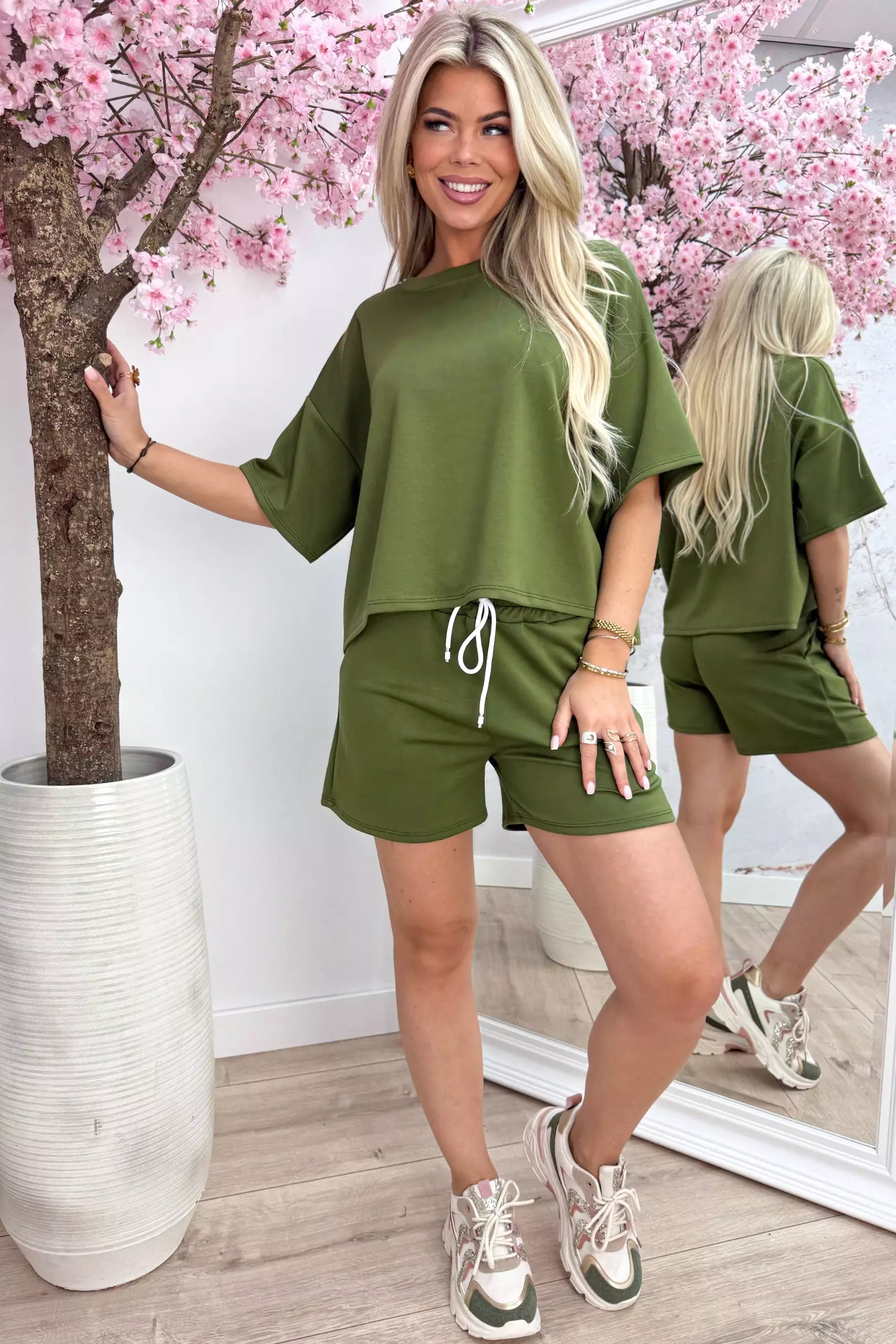 Off duty comfy co-ord - Olijf