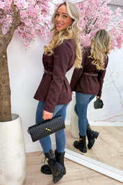 Inspired blazer (Incl. riem) - Bordeaux