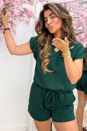 Tie & chill comfy co-ord - Dk. groen