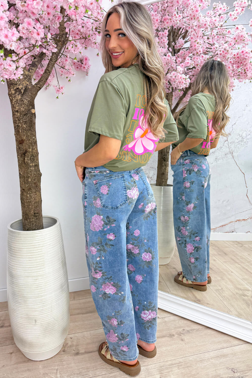 Iconic flower T-shirt - Army