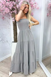 Robe de coton sans bretelles - Taupe du lieutenant