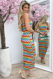 Ocean star zigzag strapless dress - Oranje