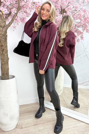 Teddy stripe jacket - Bordeaux