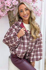 Classic checkered bomber - Bordeaux