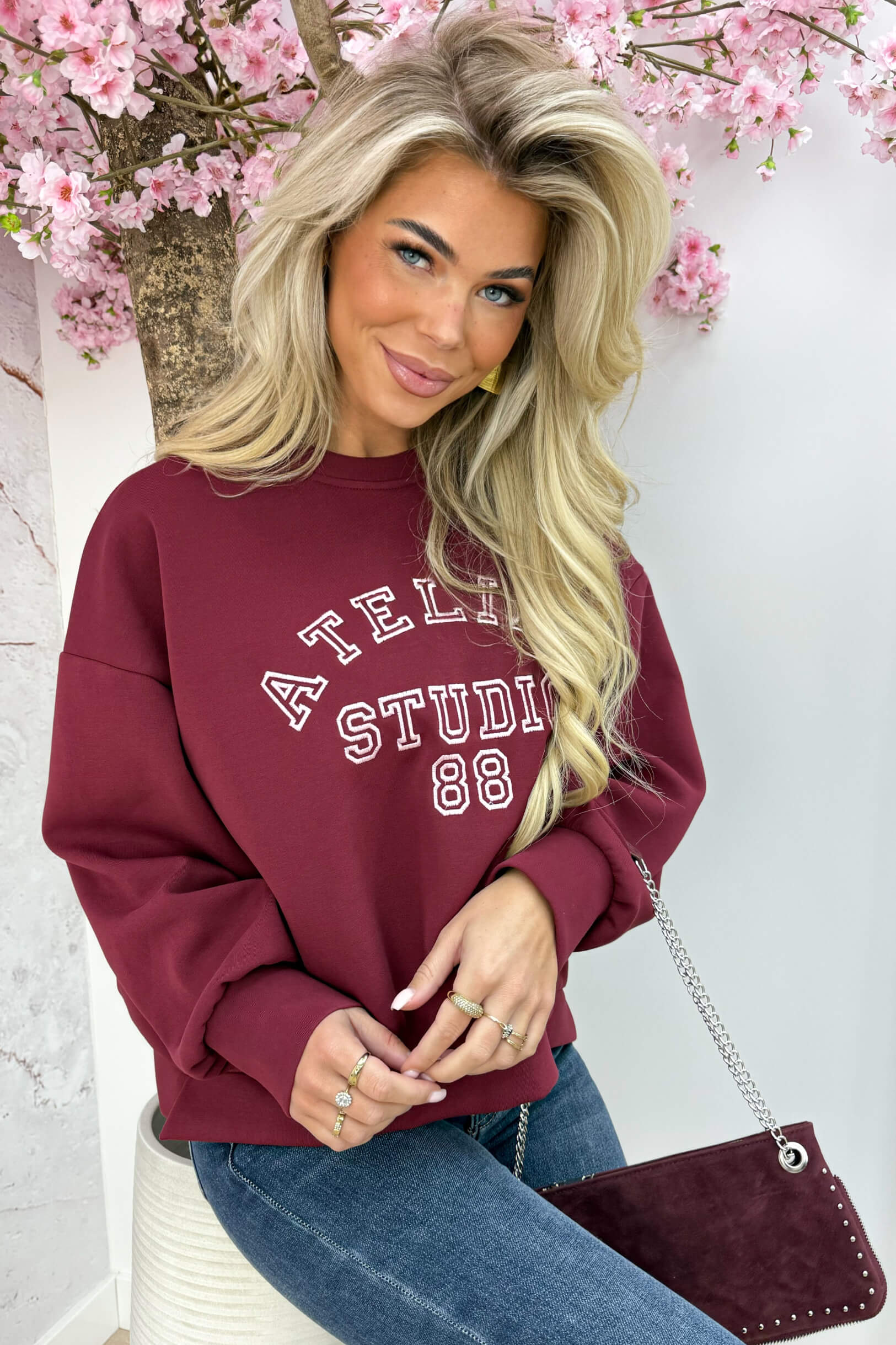Atelier studio cropped sweater - Bordeaux
