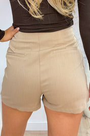 Pantalone essenziale diviso - Dk. beige
