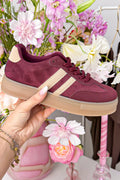 Urban suede look sneakers - Bordeaux