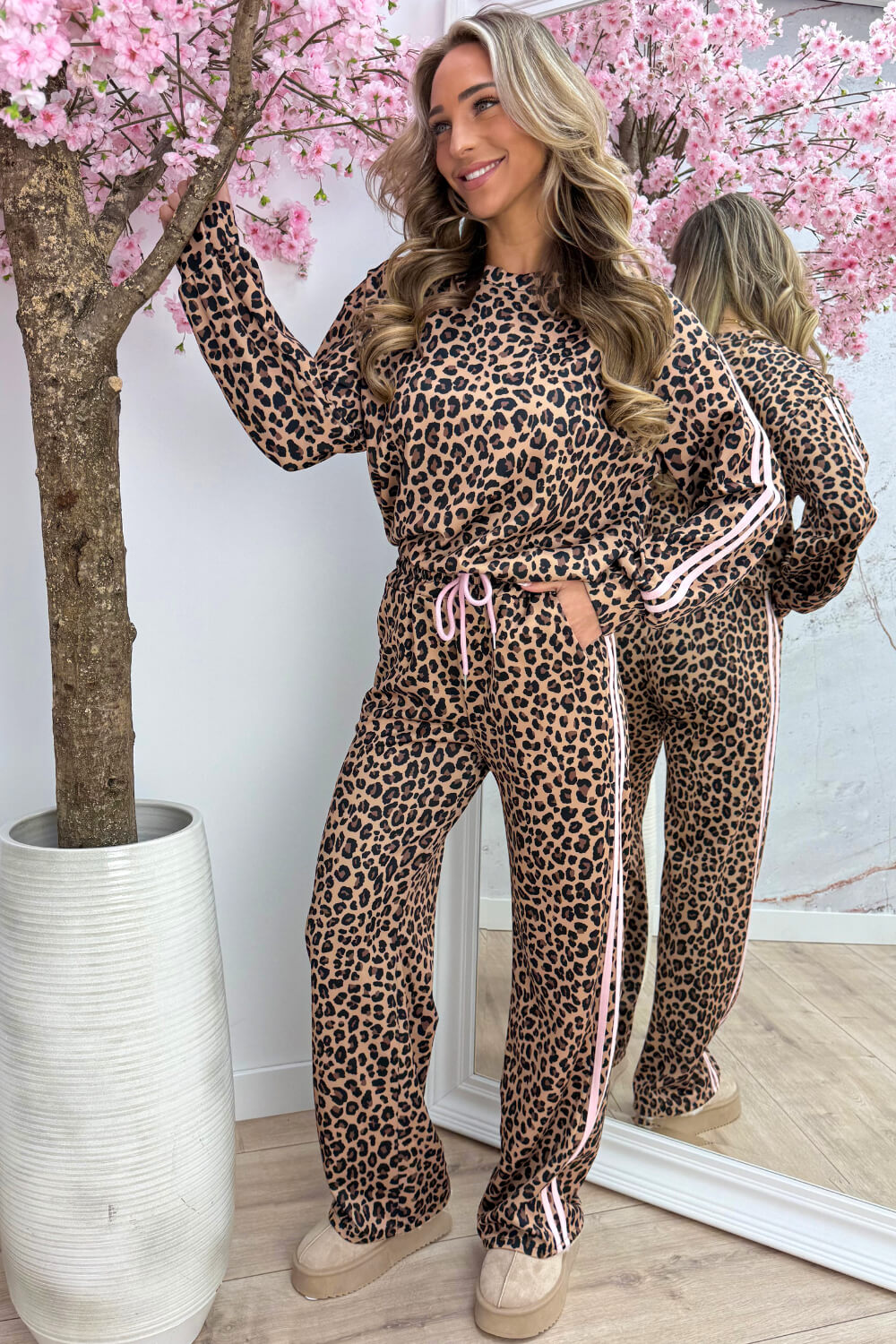 Wild stripe comfy co-ord - Roze