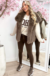 Furry feelings gilet - Bruin