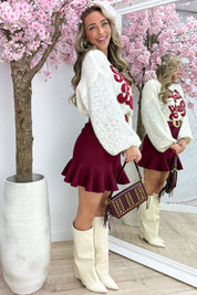 Santa baby paillet trui - Beige