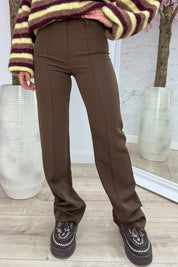 Straight leg stripe pantalon - Bruin