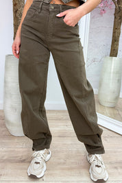 Denim on point balloon jeans - Bruin