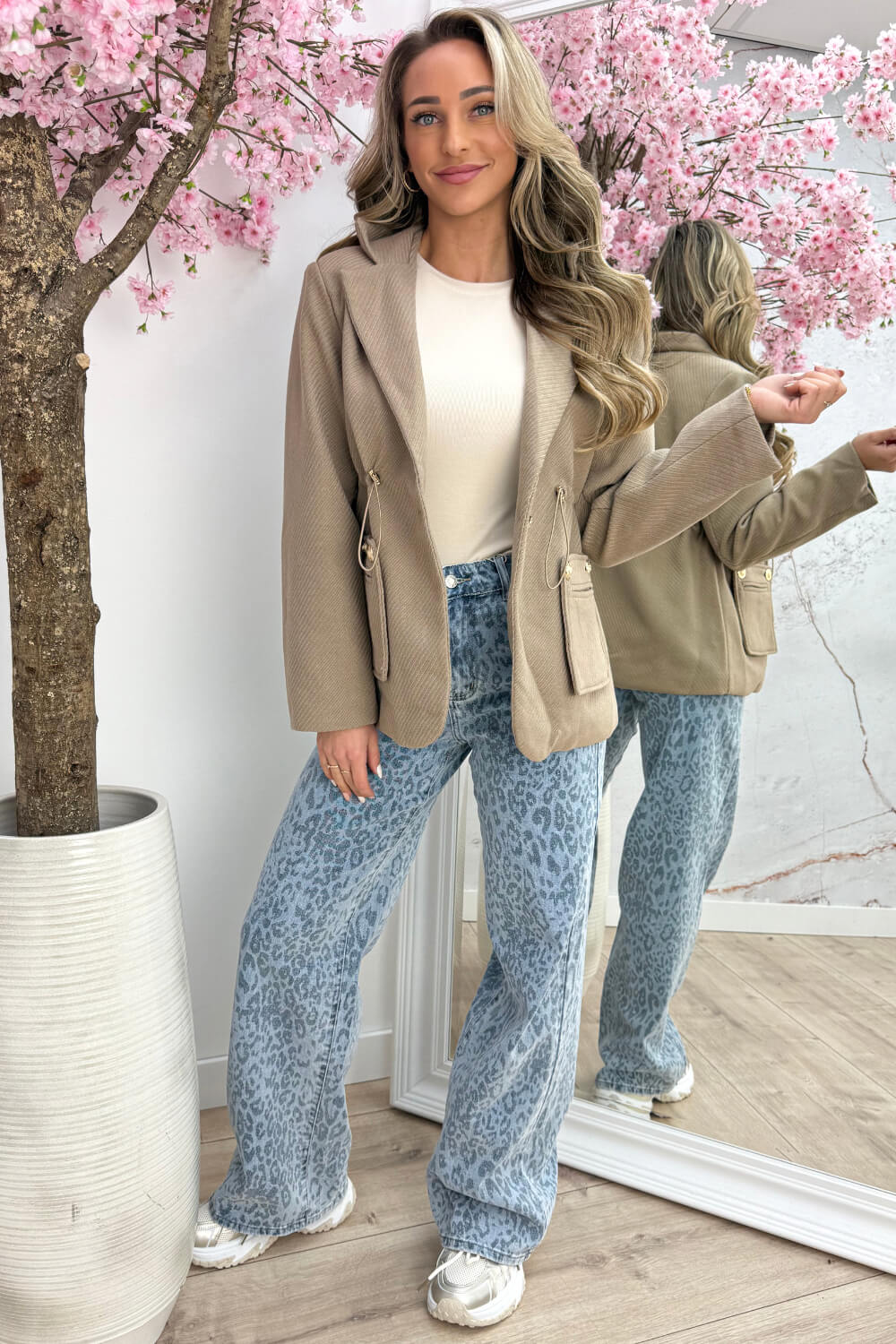 Tailored pocket blazer - Taupe