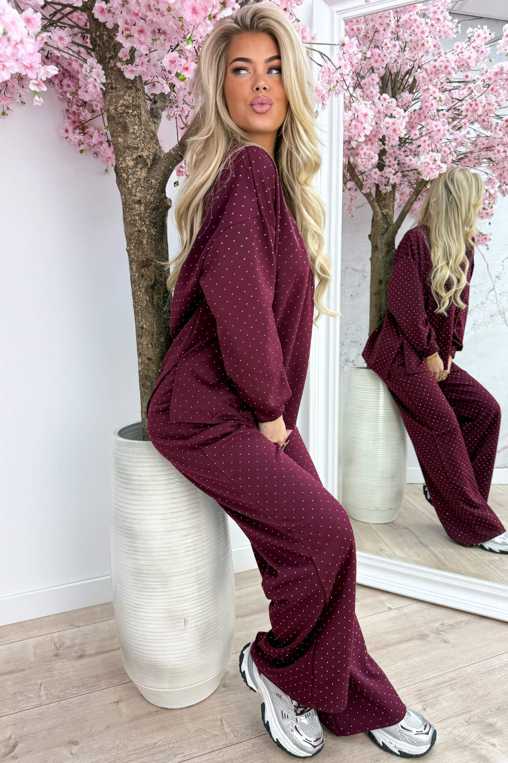 Diamond comfy co-ord - Bordeaux
