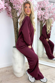 Diamond comfy co-ord - Bordeaux