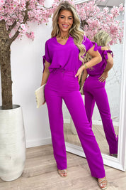 Open Shoulder Top - Purple