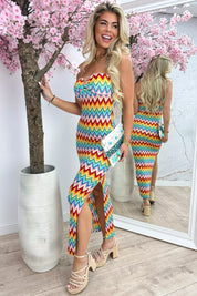 Ocean star zigzag strapless dress - Oranje