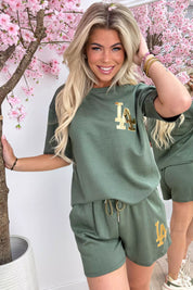 Gold LA comfy co-ord - Army