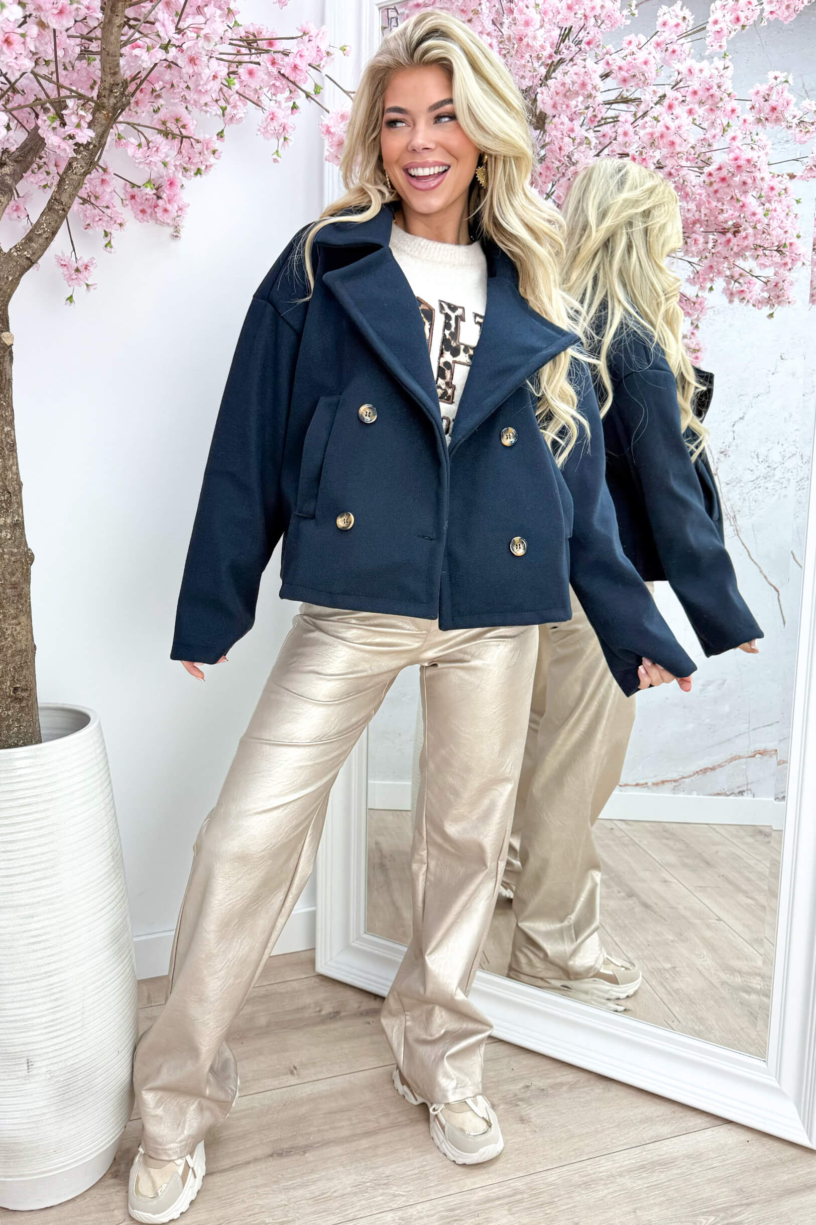 Ready for fall vilt trenchcoat - Navy