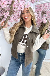 Teddy love gilet - Bruin