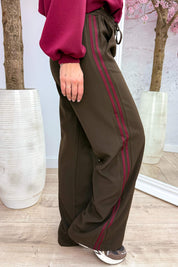Yours to keep stripe trousers - Bordeaux