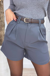 Chic everyday short (Incl. riem) - Dk. grijs