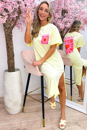 Le soleil T-shirt dress - Geel