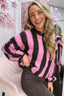 Stripe it up knitted sweater - Pink