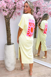 Le soleil T-shirt dress - Geel