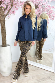 Golden broche blouse - Navy