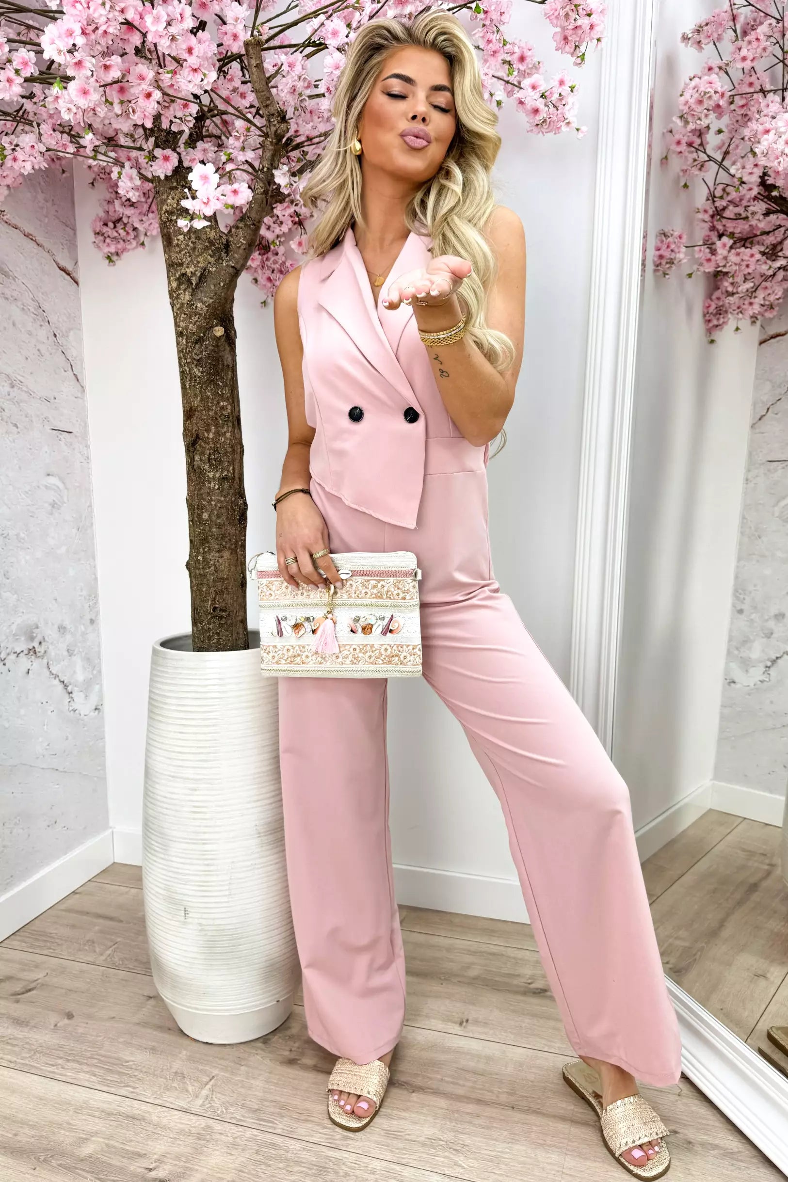 Made You Look Jumpsuit - Pink