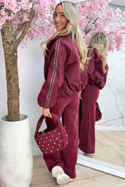 Leopard stripe bomber - Bordeaux