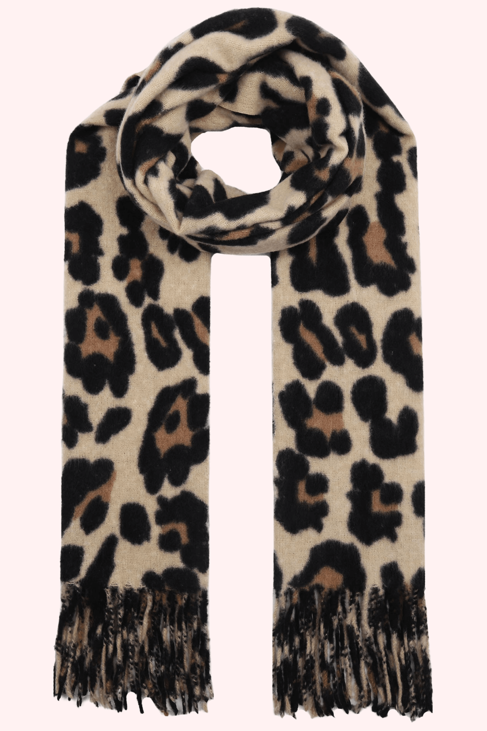 Leopard sjaal - Beige