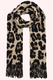 Leopard sjaal - Beige