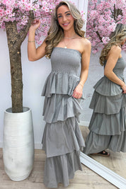 Marbella cotton ruffle dress - Taupe