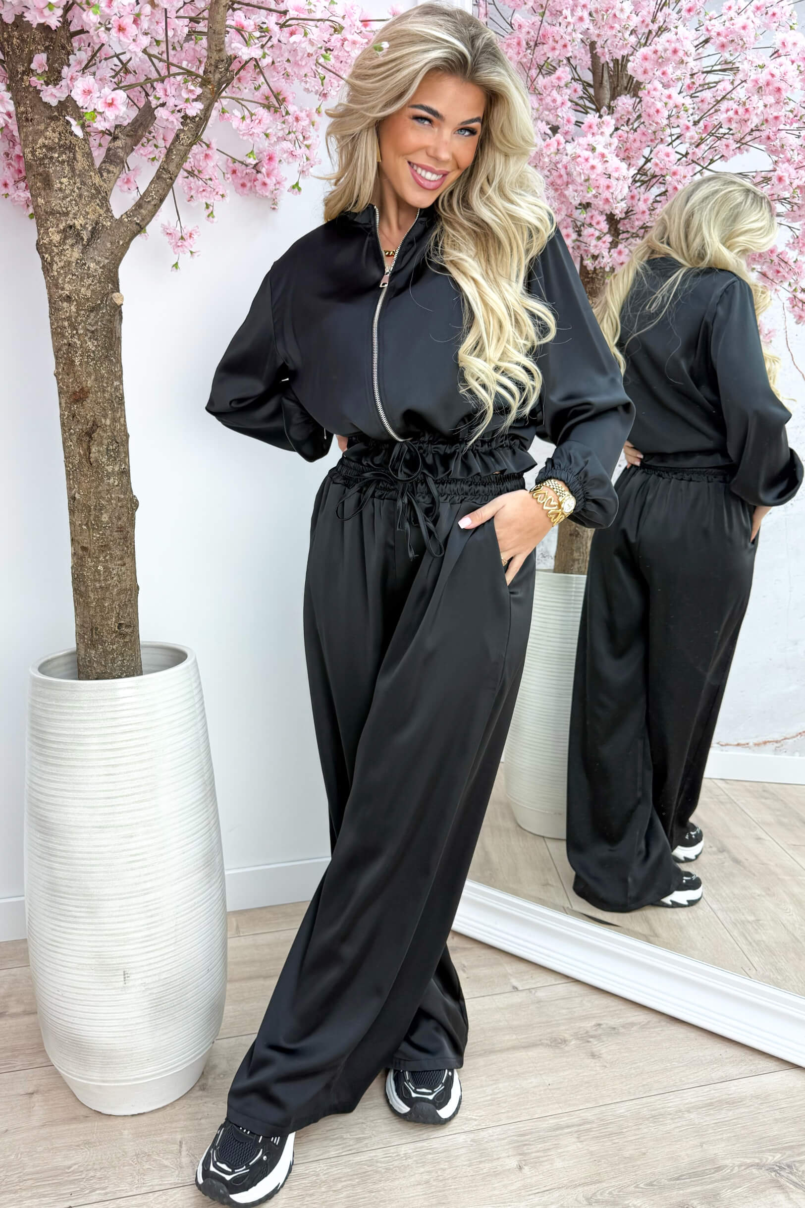 Everything silky co-ord - Zwart