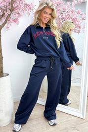 New york zipper comfy co-ord - Navy