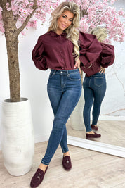 Chic poffie blouse - Bordeaux