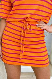 Beachy stripes skort - Oranje