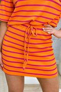 Beachy stripes skort - Orange