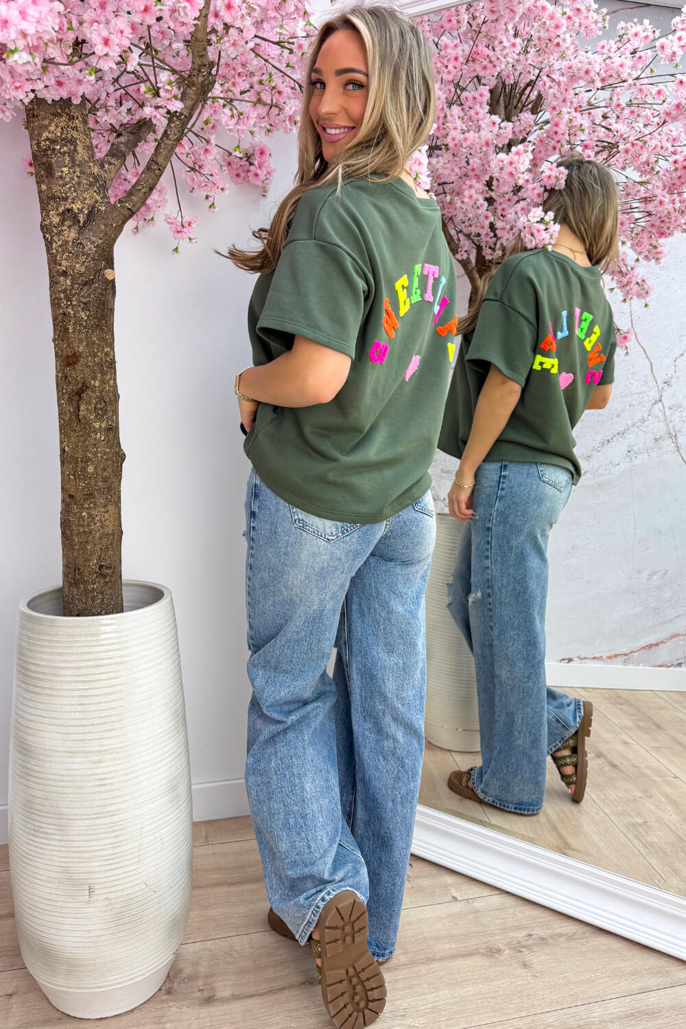 Lucky girl T-shirt - Army