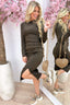 Drape it easy split dress - Brown