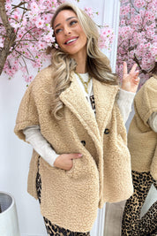 Snuggle up teddy gilet - Camel