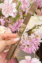 Suede perfect fit verstelbare riem - Taupe