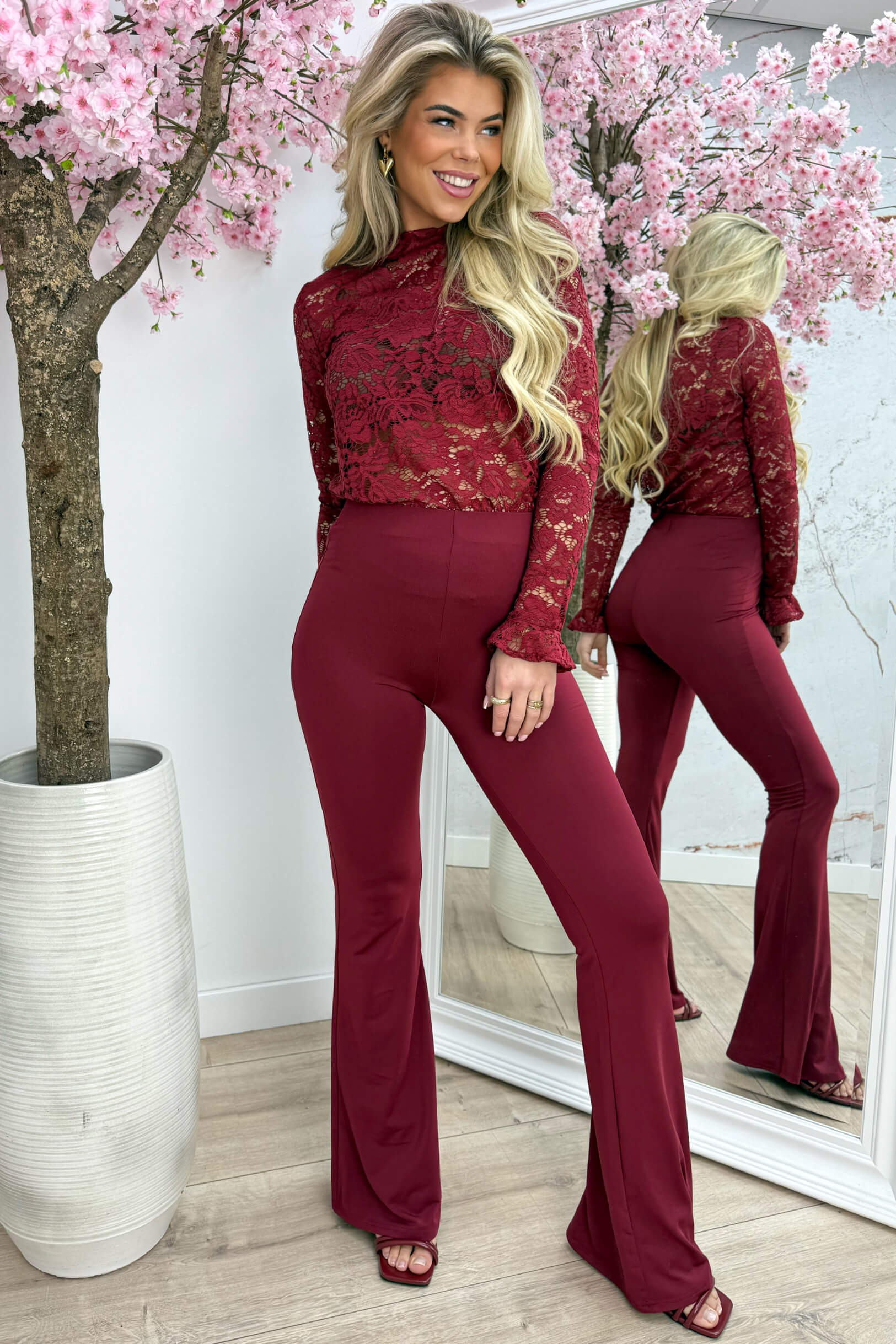 Flairy lace topje - Bordeaux
