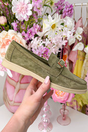 Chique suede look loafers - Army