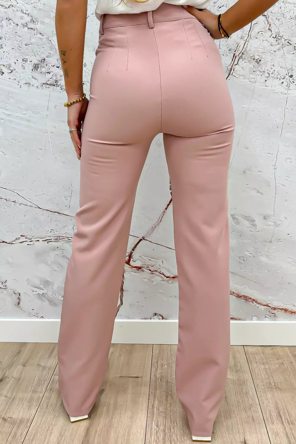 Pantalon à jambe droite 1.0 - vieux rose