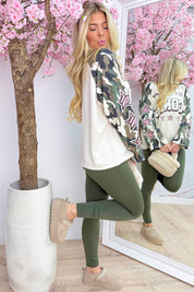 The cool girl club camo sweater - Beige
