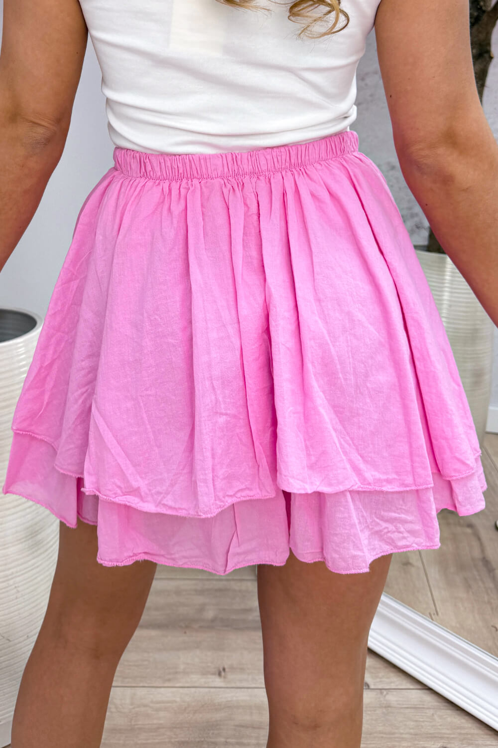 Flirty layered skort - Lollypop roze